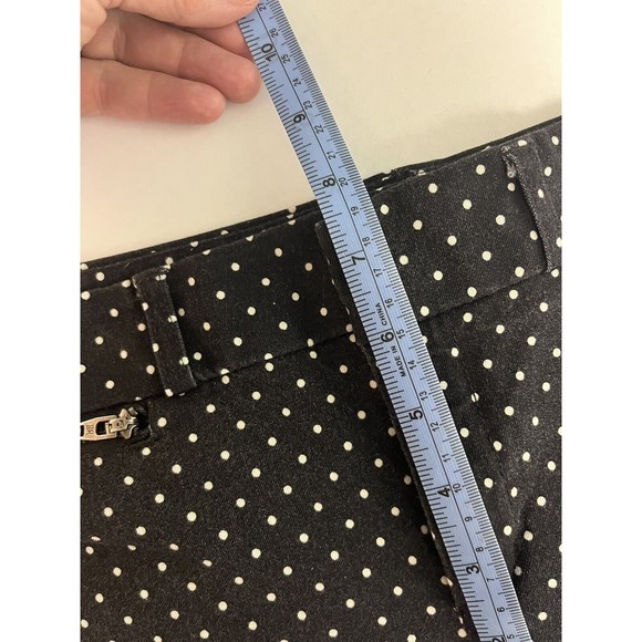 Banana Republic Women Mid-Rise Slim Ankle Pants 2 Black w/Polka Dots Preppy Cute - Picture 7 of 10